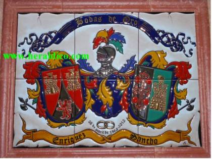 cerámica doble de 6 azulejos con marco de cerámica