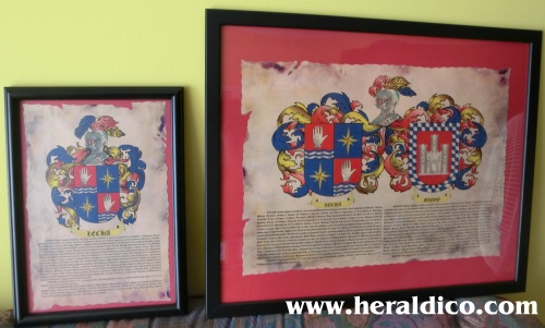 Pergaminos enmarcados heraldica