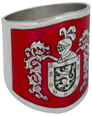 Sortija heraldica esmalte rojo 25 mm