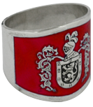 Sortija heraldica de plata esmaltada en rojo 20 mm