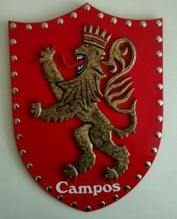 escudo de campos en madera policromada