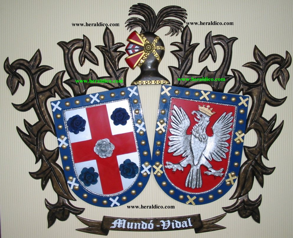 Decrépito exilio batalla Heraldica. Escudos de apellidos en madera